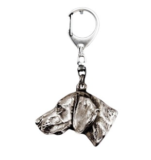 Braque de Weimar porte-clés en argent massif Art-Dog